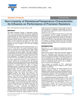 Non-Linearity of Resistance/Temperature Characteristic: Its