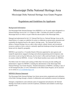 Guidelines and Regulations - Mississippi Delta National Heritage Area