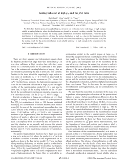 Scaling behavior at high pT and the p&Otilde; ratio
