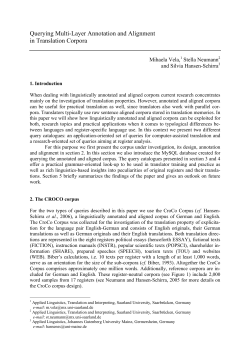 Querying Multi-Layer Annotation and Alignment in Translation Corpora