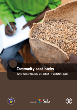 (FAO) Community Seed Banks - Food and Agriculture Organization