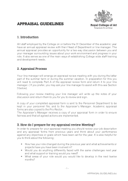 APPRAISAL GUIDELINES