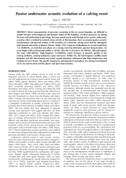 Passive underwater acoustic evolution of a calving event