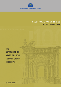 The supervision of mixed financial services groups in Europe