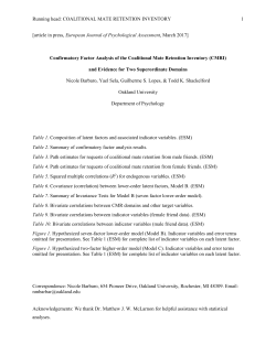 COALITIONAL MATE RETENTION INVENTORY 1
