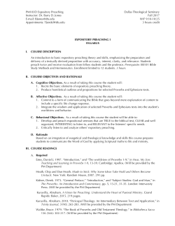 Syllabus - Dallas Theological Seminary