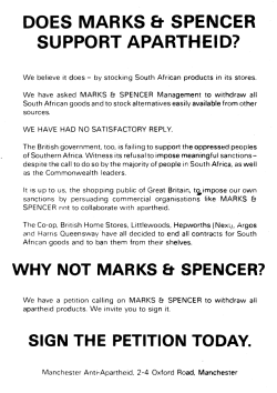 - Anti-Apartheid Movement