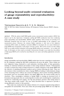Looking beyond audit-oriented evaluation of gauge repeatability