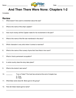 And Then There Were None: Chapters 1-2