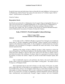 Fado, UNESCO`s World Intangible Cultural Heritage