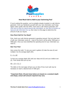 How Much Salt to Add to your Swimming Pool