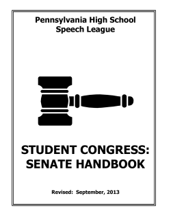 student congress: senate handbook
