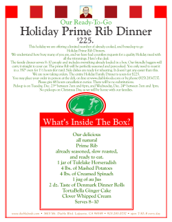 Holiday Prime Rib Dinner