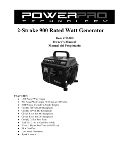 2-Stroke 900 Rated Watt Generator
