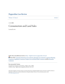 Consumerism and Land Sales - Pepperdine Digital Commons