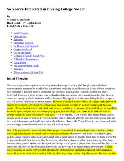 So You`re Interested in Playing College Soccer