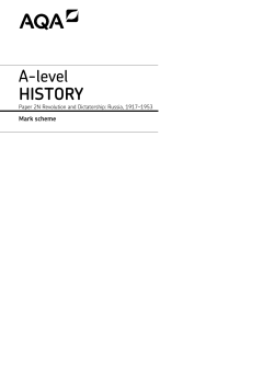 A-level History Specimen mark scheme Paper 2N