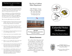 Noise Ordinance Brochure
