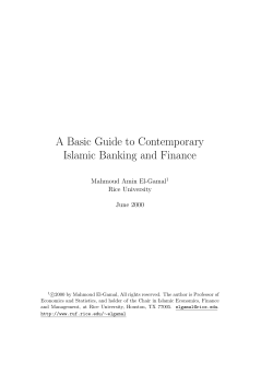 A Basic Guide to Contemporary Islamic Banking and Finance