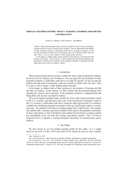 SHOULD MACROECONOMIC POLICY