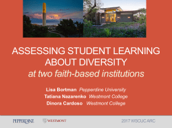 ASSESSING STUDENT LEARNING ABOUT DIVERSITY at two faith