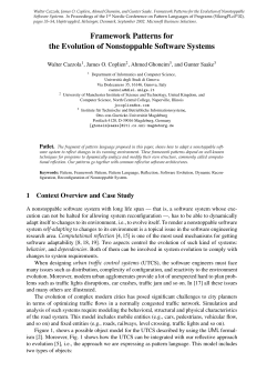 Framework Patterns for Evolution of Nonstoppable Software