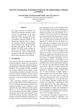 DCU Terminology Translation System for Medical Query Subtask at