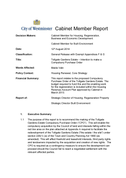 Cabinet Member Report - Westminster City Council