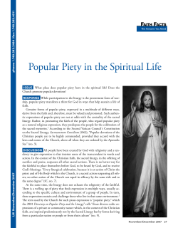 Popular Piety in the Spiritual Life