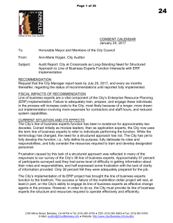 Audit Report - City of Berkeley