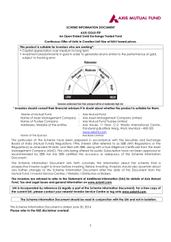 Axis Gold ETF - Scheme Information Document