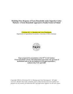 Modeling Price Response of Farm Households under Imperfect