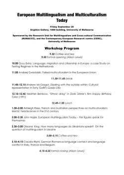 European Multilingualism and Multiculturalism Today workshop