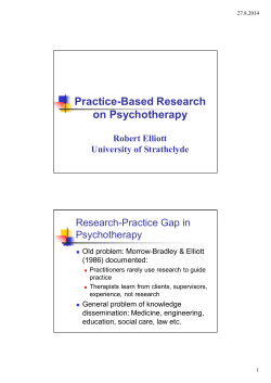 Practice-Based Research on Psychotherapy