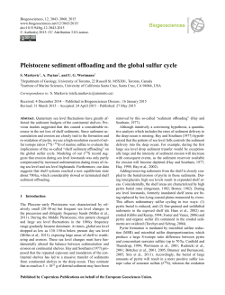 Pleistocene sediment offloading and the global sulfur cycle