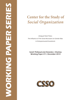 The Influence of The Great Recession on Gender Bias in