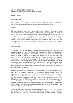 Poverty Traps and Development - General Guide To Personal and