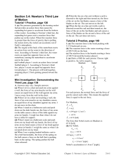 Section 3.4: Newton`s Third Law of Motion