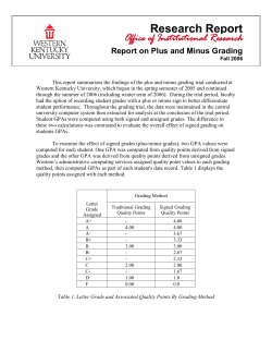 Plus and Minus Grading