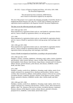 SN 3552 - Causes of Death in England and Wales, 1851