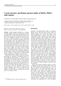 Crystal structure and Raman spectral studies of BaSO4&ndash;PbSO4