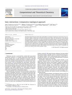 Ionic interactions - Laboratoire de Chimie Th&eacute;orique