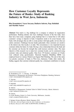 How Customer Loyalty Represents the Future of Banks: Study of