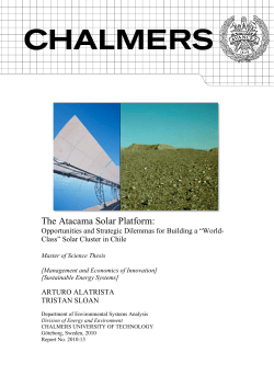 The Atacama Solar Platform - Chalmers Publication Library