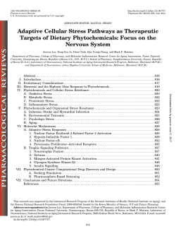 Adaptive Cellular Stress Pathways as Therapeutic Targets of Dietary