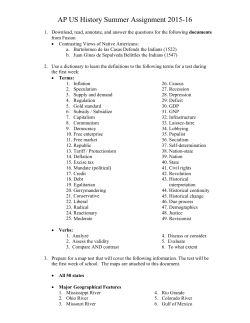 AP US History Summer Assignment 2015-16