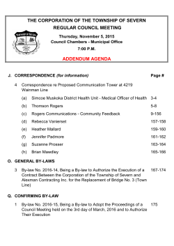Council Addendum Agenda - March 3, 2016