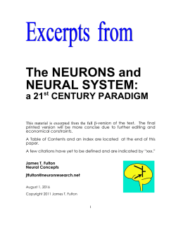 Gustation - Neuron and Neural System