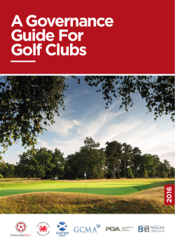 Golf Club Governance - National Golf Clubs` Advisory Association