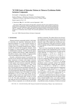 1H NMR Study of Molecular Motions in Thiourea